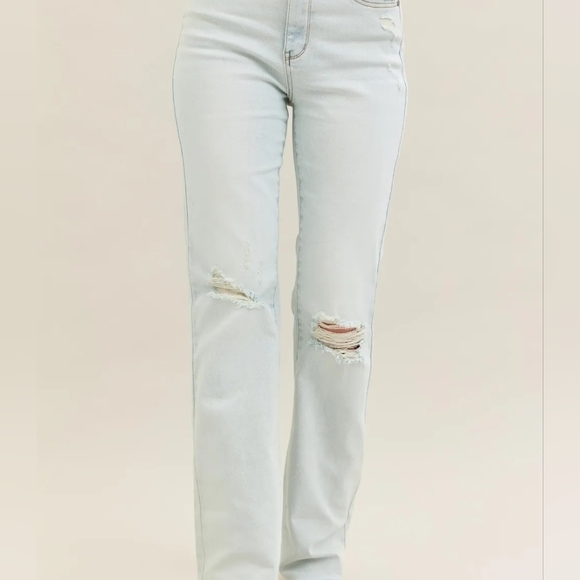 Judy Blue Denim - Judy Blue Full Size Destroy & Fray Hem Bootcut Jeans Plus Size